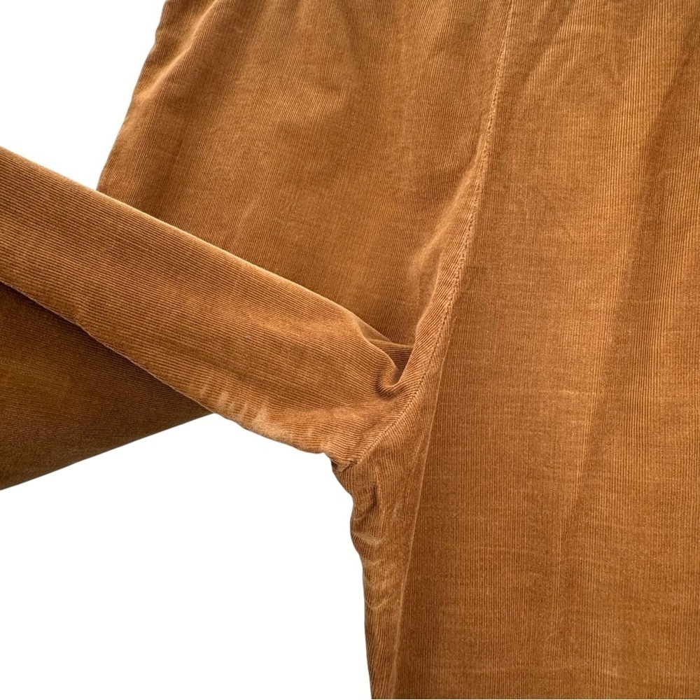Women's Vintage 80s Izod Lacoste Corduroy Pants Pull On Drawstring Rust Brown L - Picture 8 of 11